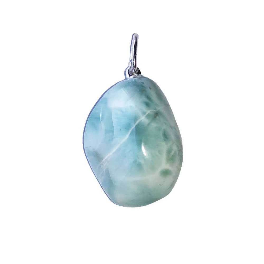colgante larimar piedra rodada