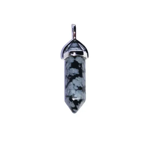 pendentif obsidienne flocon de neige pointe