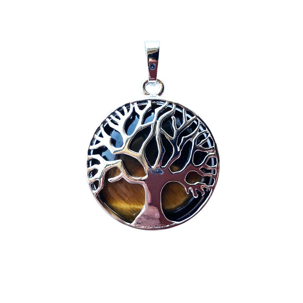 colgante ojo de tigre árbol de la vida