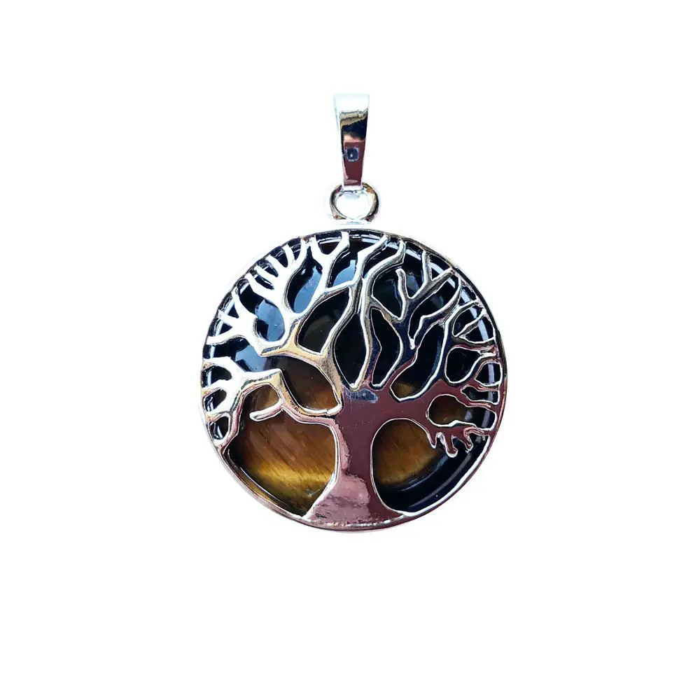 colgante ojo de tigre árbol de la vida