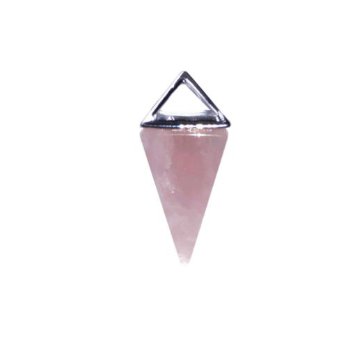 pendentif quartz rose pyramide argent