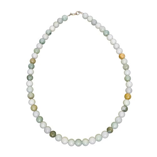 collier jade vert pierres boules 8mm