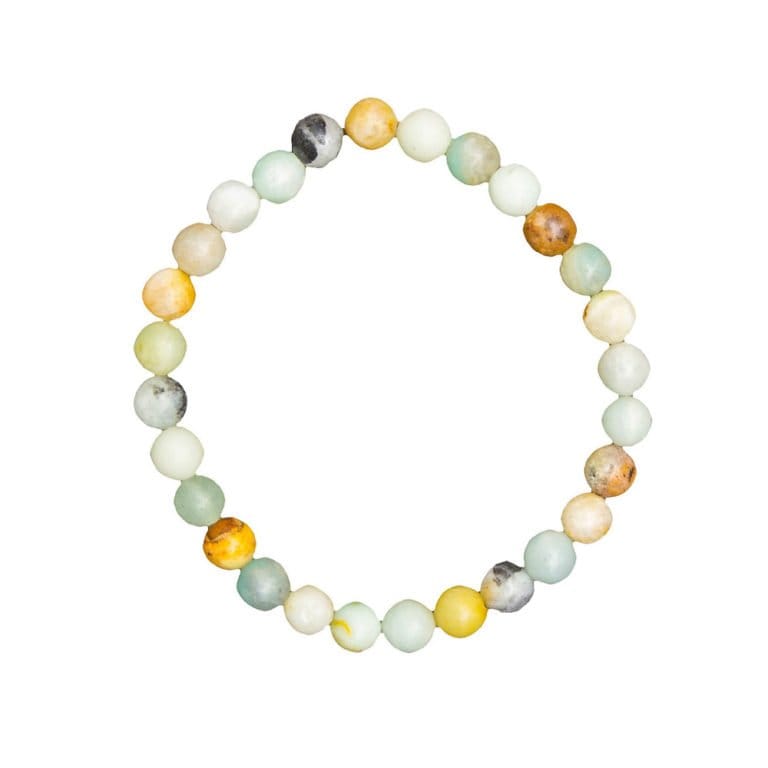 Bracelet Boules En Aigue-marine Naturelle - 8 Mm - Pierres Polies - Fabriqué En France
