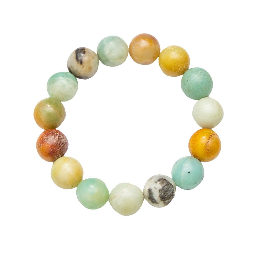 Pulsera Amazonita multicolor – Piedras bolas 12mm