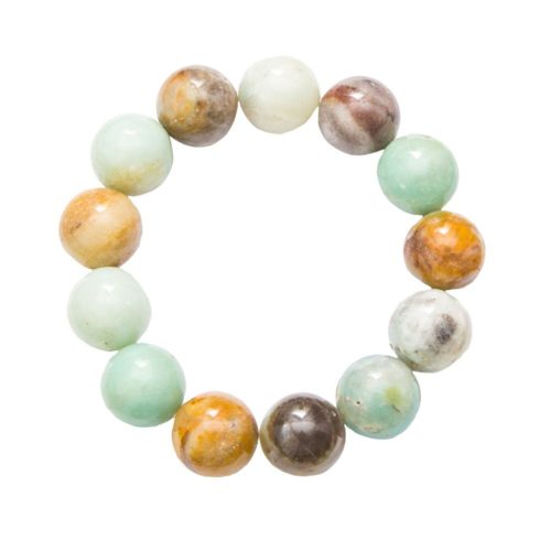 bracelet amazonite multicolore pierres boules 14mm