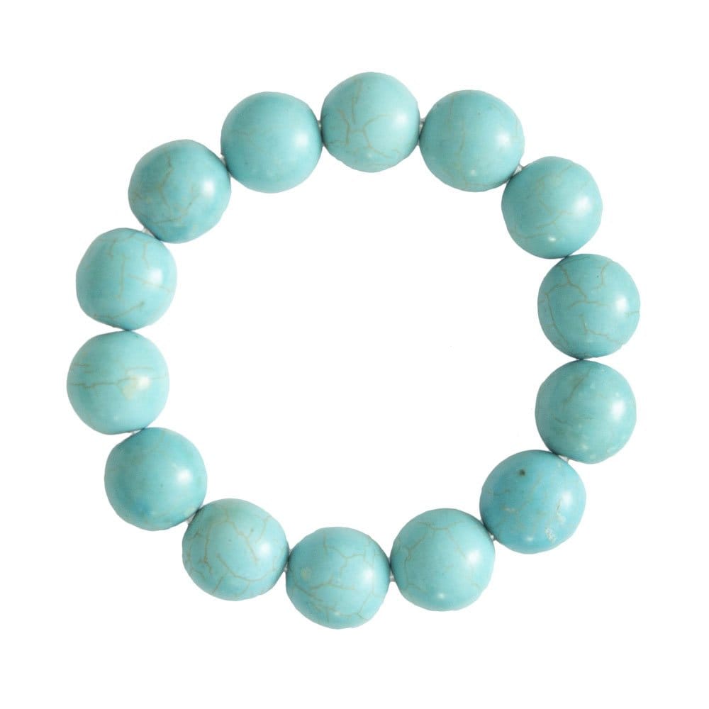 Pulsera Howlita azul – Piedras bolas 14mm