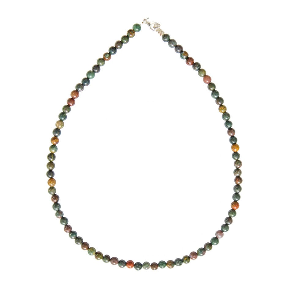 collier jaspe héliotrope pierres boules 6mm