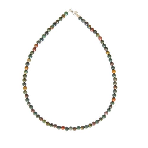 collier jaspe héliotrope pierres boules 6mm
