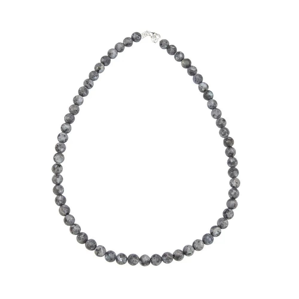 collier larvikite pierres boules 8mm