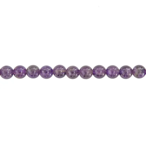 fil améthyste pierres boules 6mm