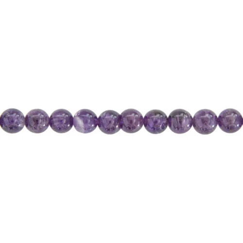 fil améthyste pierres boules 8mm