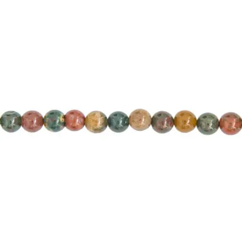 fil jaspe héliotrope pierres boules 6mm