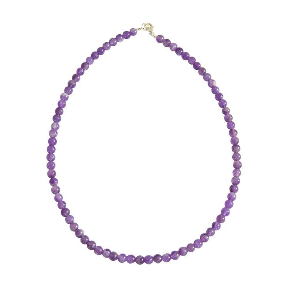 collier améthyste pierres boules 6mm