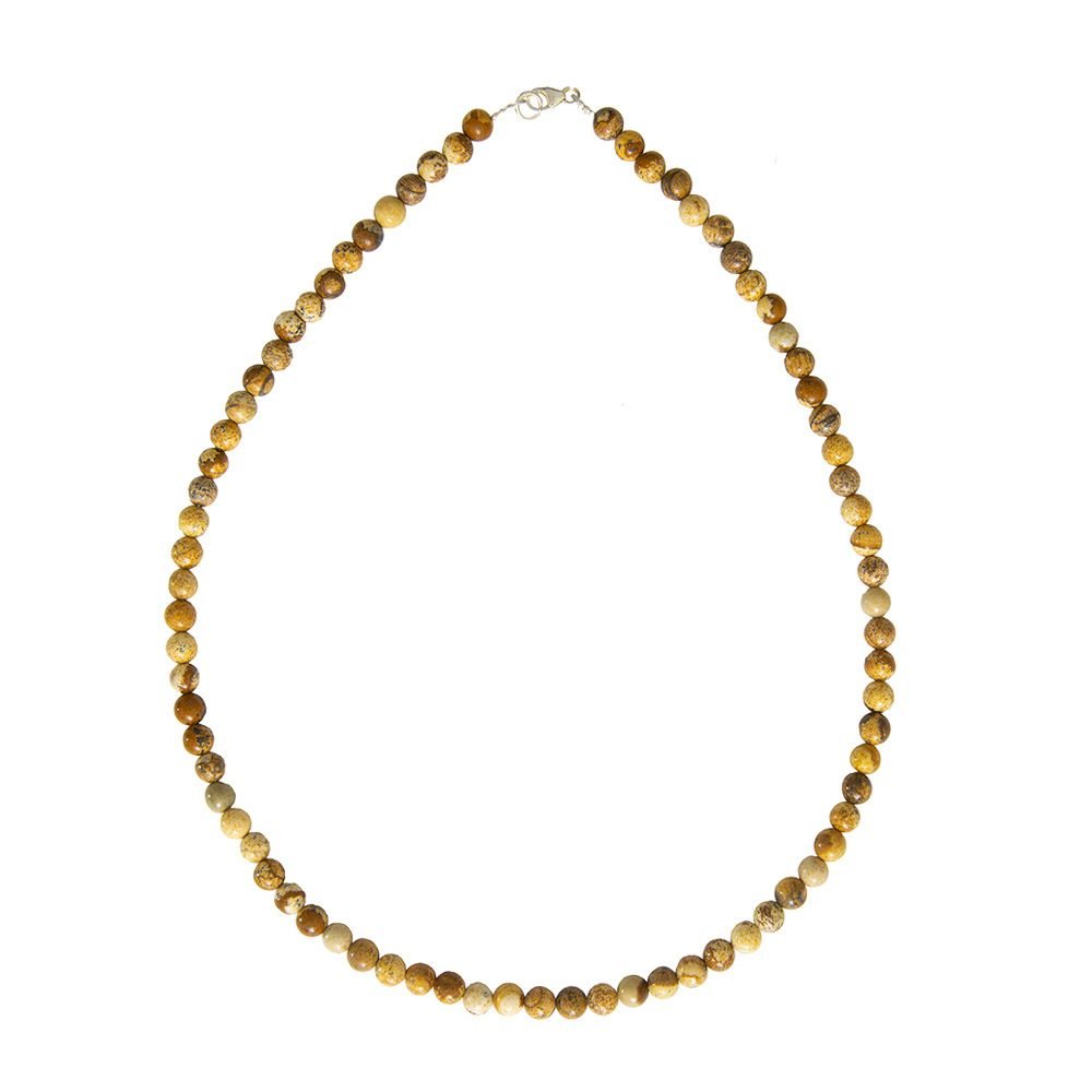 collier jaspe paysage pierres boules 6mm