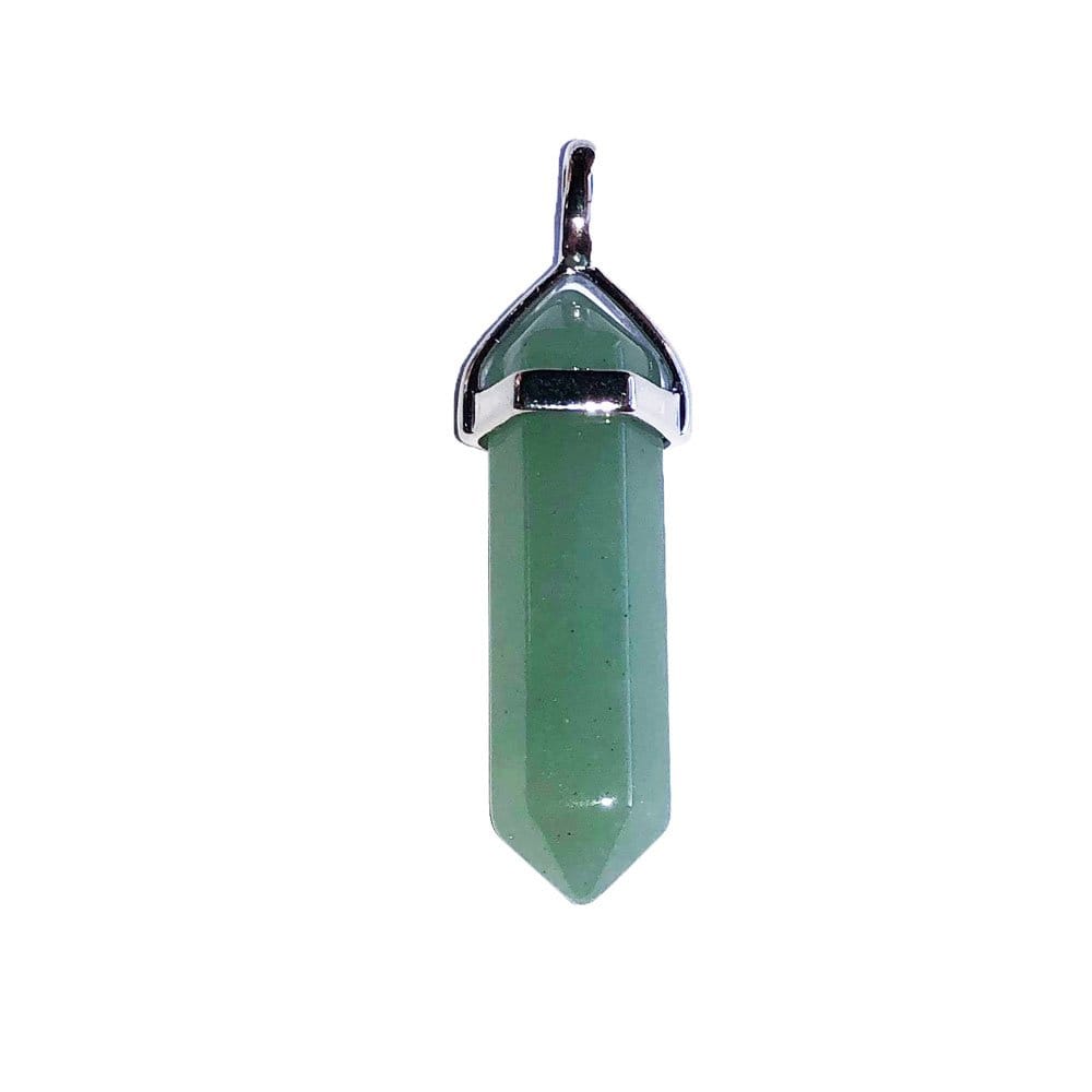 Collier Hématite Pendentif Pointe Corne Malachite verte