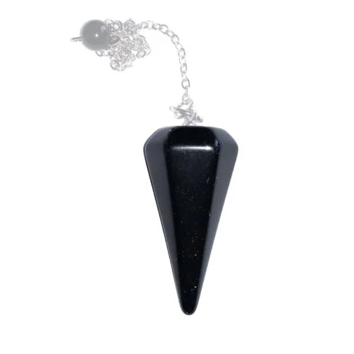 pendule obsidienne noire hexagonal