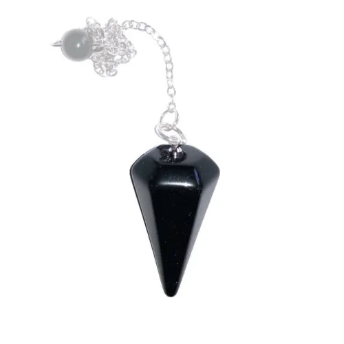pendule obsidienne noire hexagonal