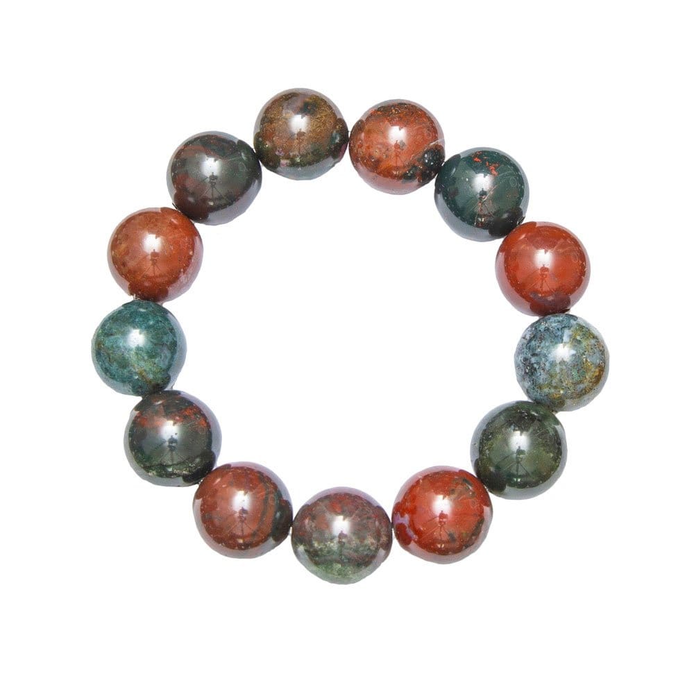 Pulsera Jaspe heliotropo – Piedras bolas 14mm