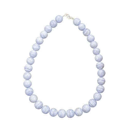 collier calcédoine pierres boules 14mm