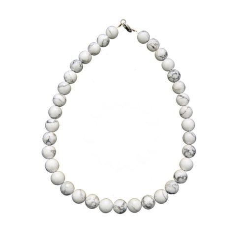 collier howlite pierres boules 12mm