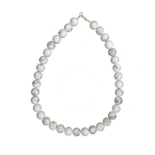 collar howlita piedras bolas 12mm