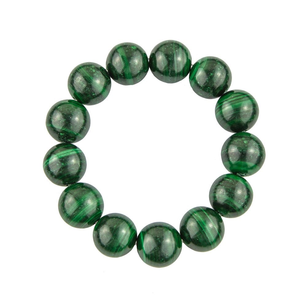 Pulsera Malaquita – Piedras bolas 14mm