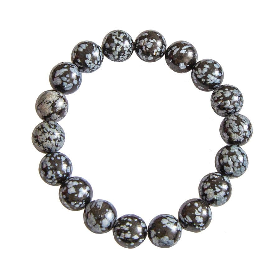 Pulsera Obsidiana nieve – Piedras bolas 10mm