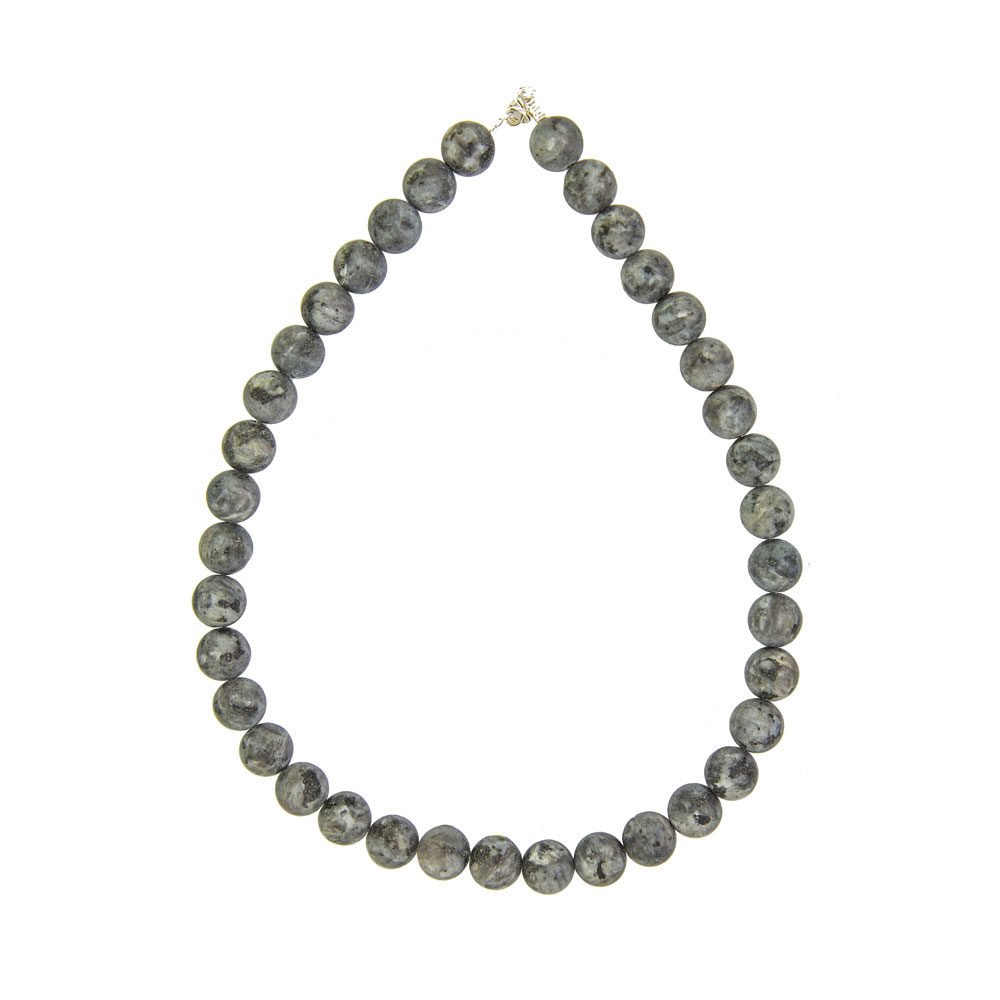 collar larvikita piedras bolas 12mm