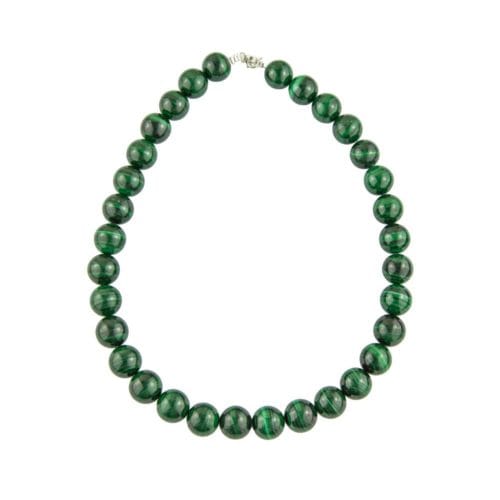 collier malachite pierres boules 14mm