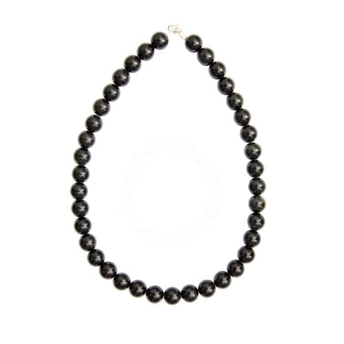 collar obsidiana negra piedras bolas 12mm