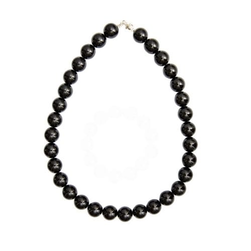 collar obsidiana negra piedras bolas 14mm