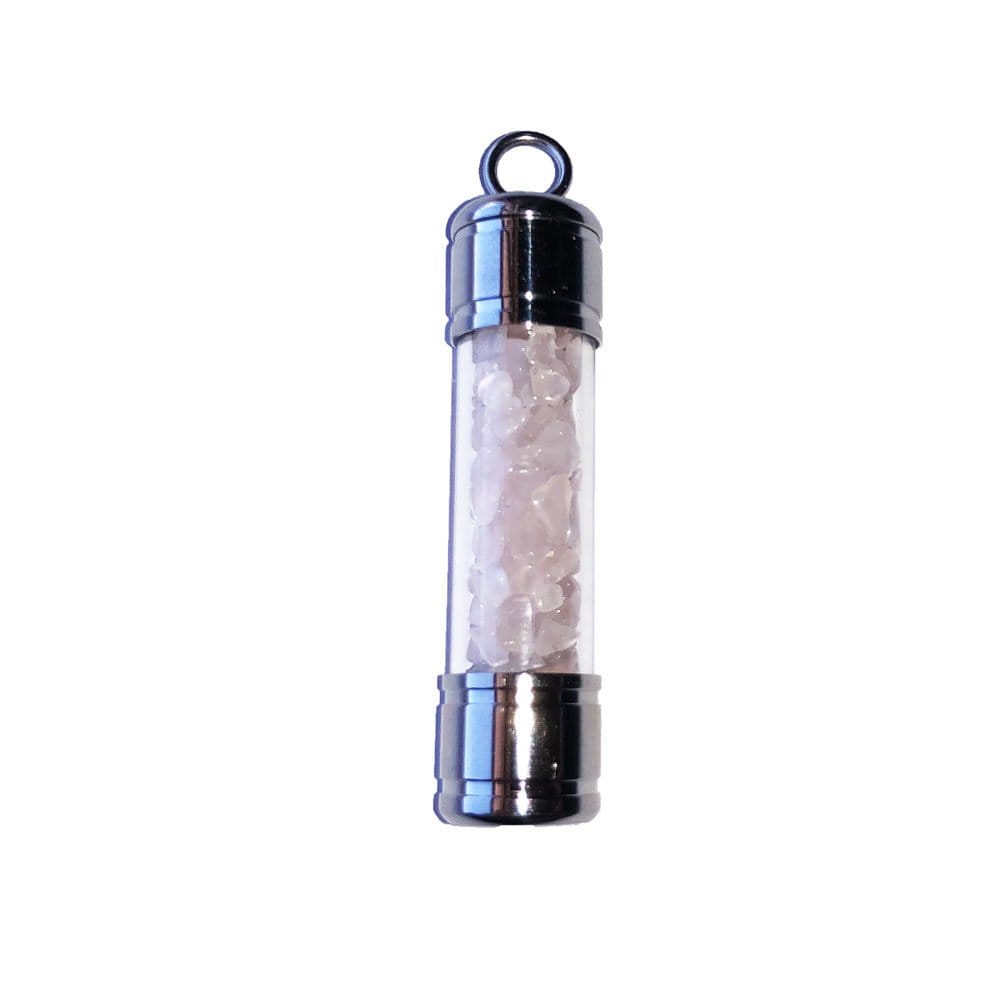 pendentif quartz rose tube