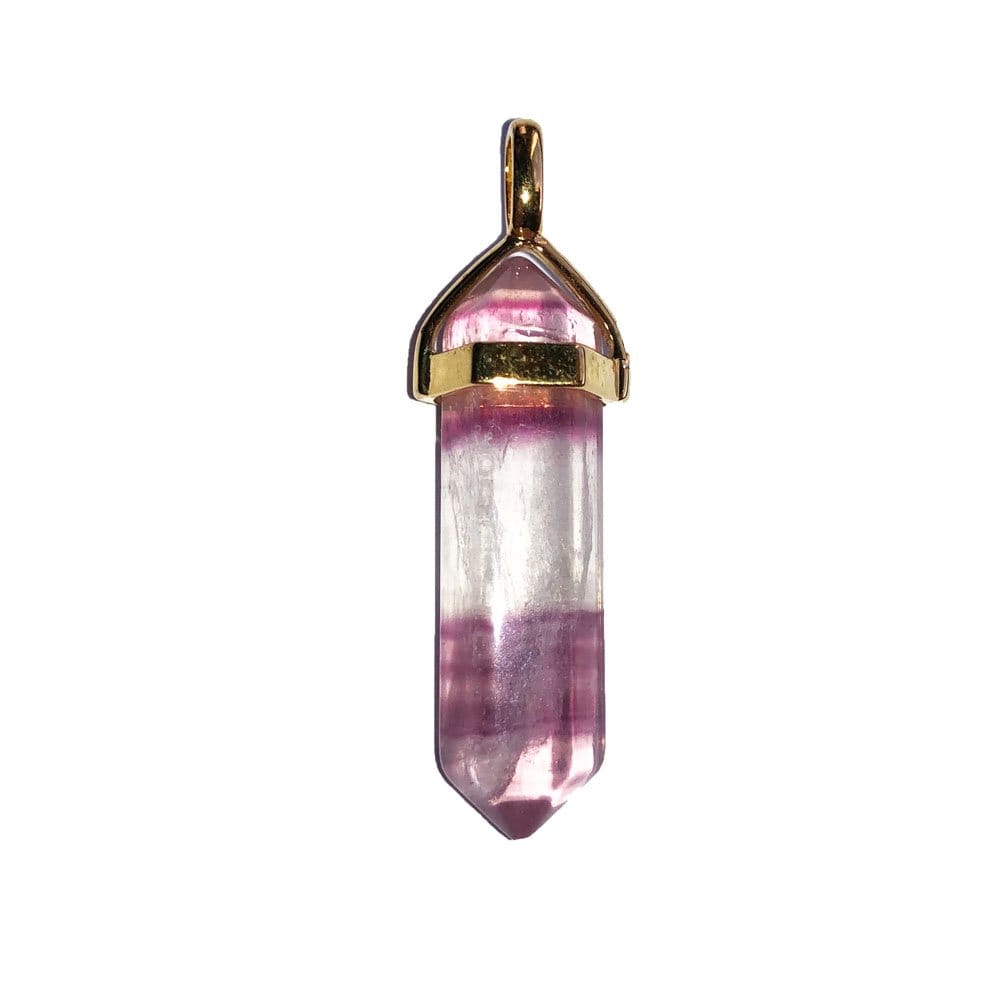 Pendentif Goutte En Fluorite Multicolore Sur Cordon Cuir - Pierre Naturelle Unique - Collier Réglable 100cm