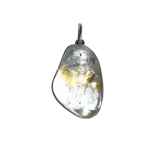 colgante topacio azul piedra rodada