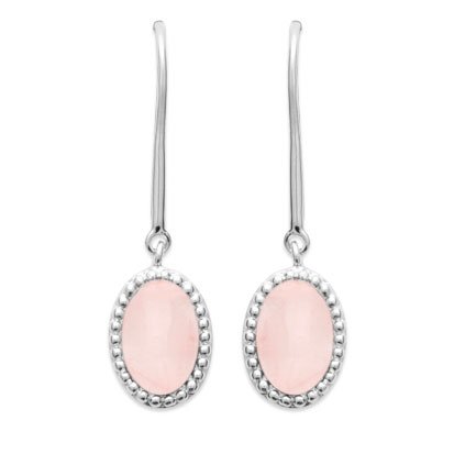 boucles d'oreilles quartz rose argent 925