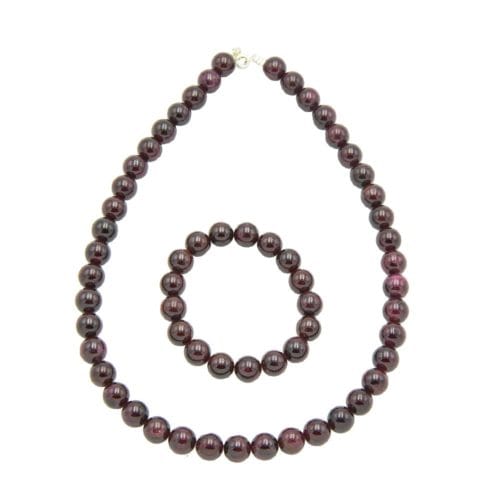 parure grenat pierres boules 10mm