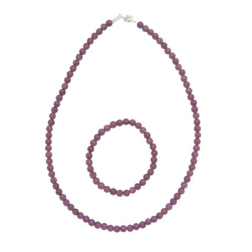 parure rubis pierres boules 6mm