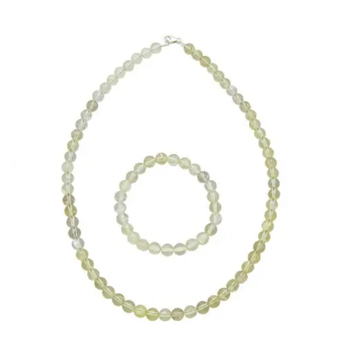 parure topaze citron pierres boules 8mm