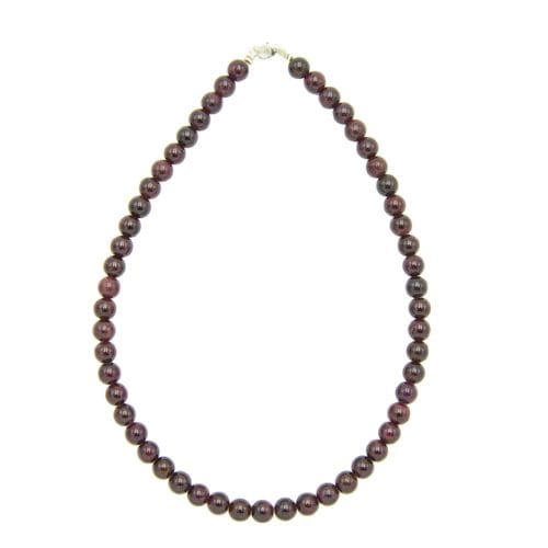 collier grenat pierres boules 8mm