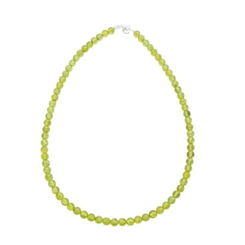 collier péridot pierres boules 6mm