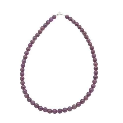 collier rubis pierres boules 8mm