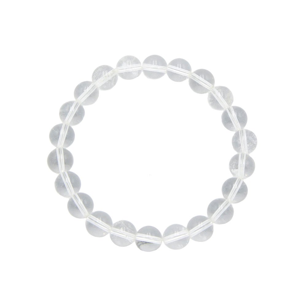 Bracelet Cristal de roche - Pierres boules 8mm