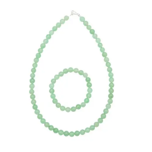 parure aventurine pierres boules 8mm