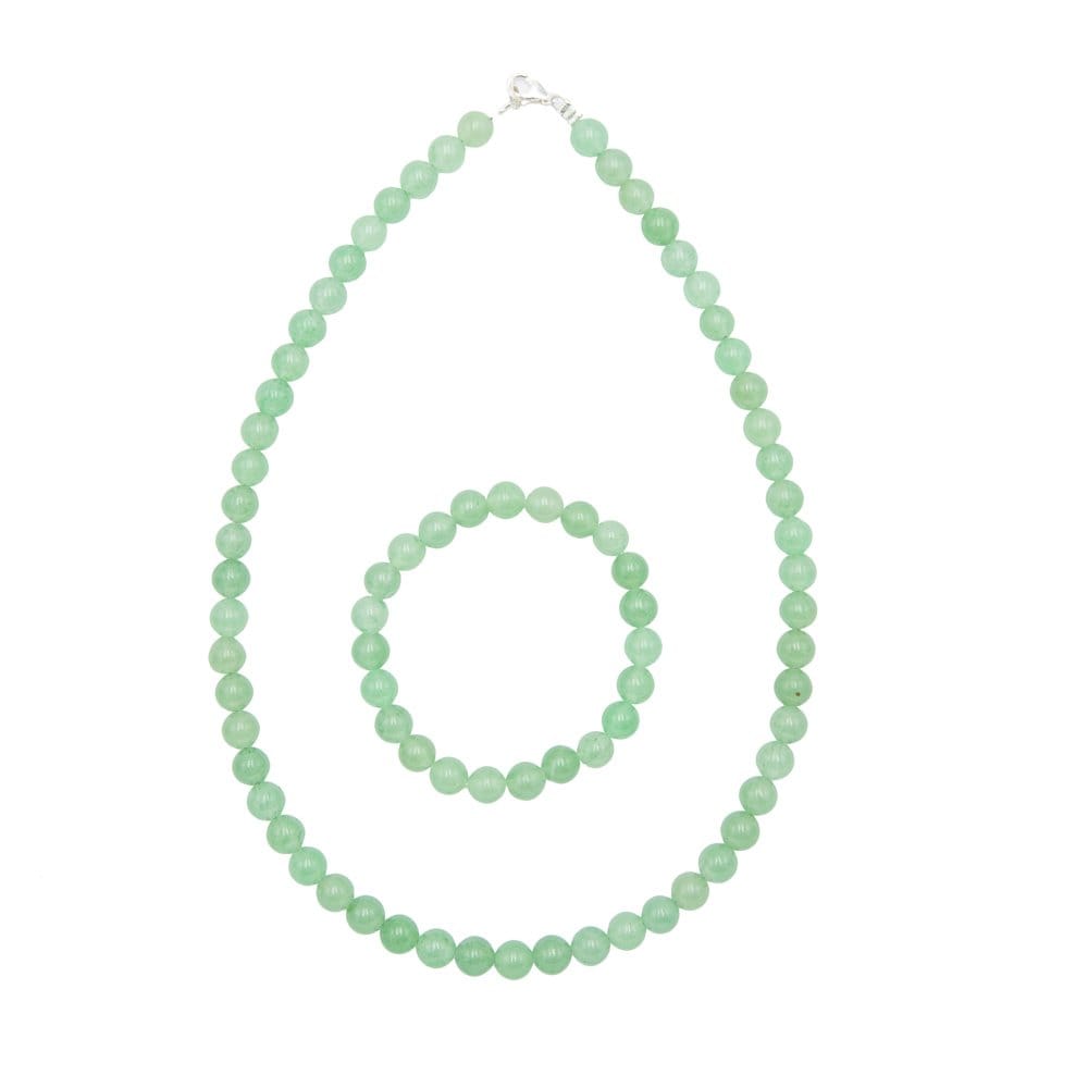 parure aventurine pierres boules 8mm