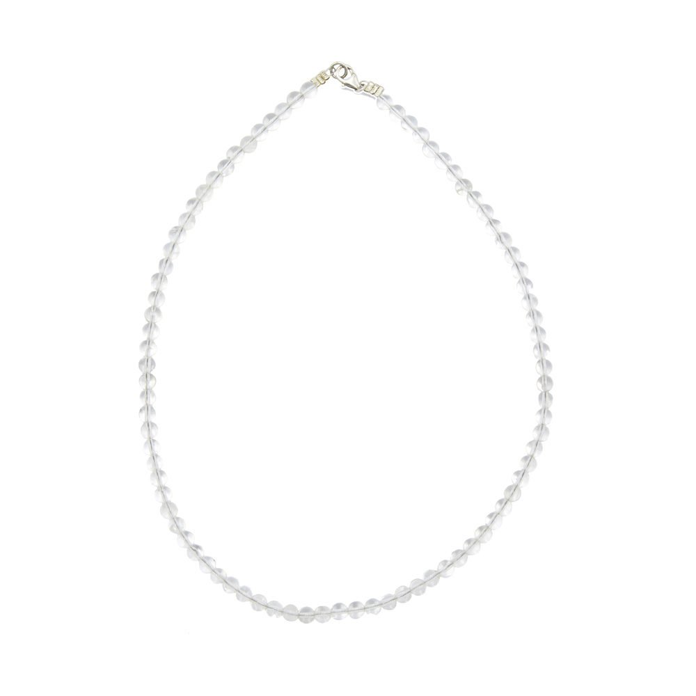 collier cristal de roche pierres boules 6mm