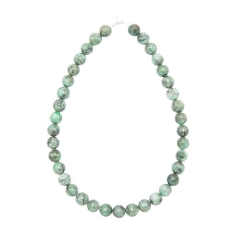 collier émeraude pierres boules 12mm