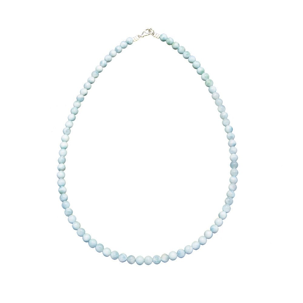 collier larimar pierres boules 6mm