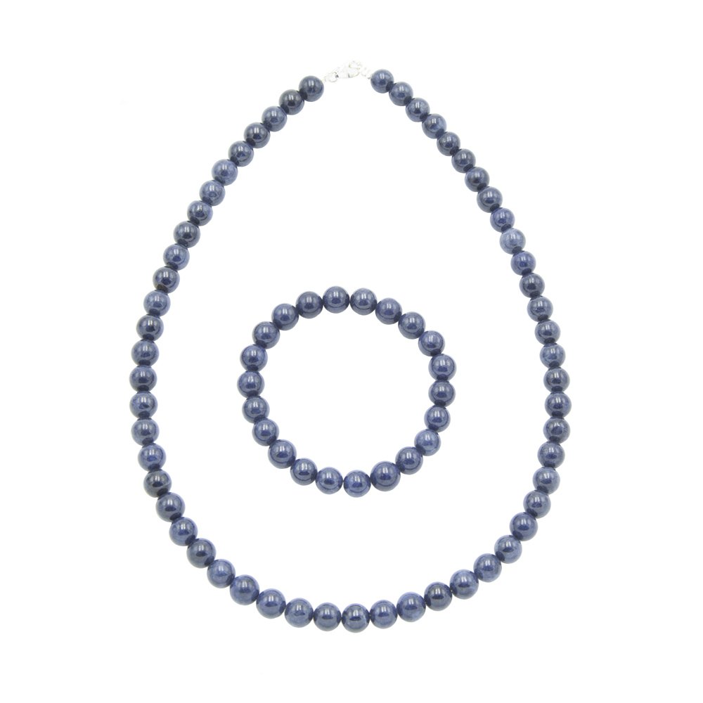 Parure Saphir - Pierres boules 8mm