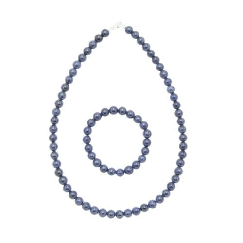 parure saphir pierres boules 8mm