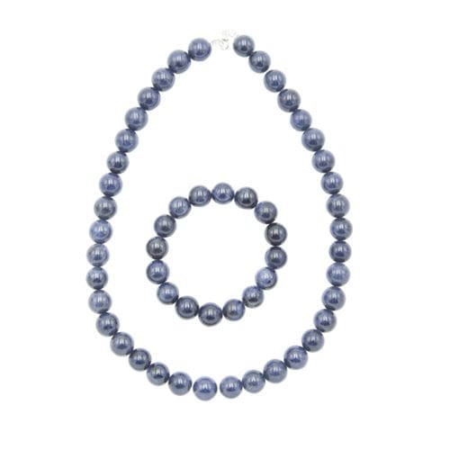 parure saphir pierres boules 12mm